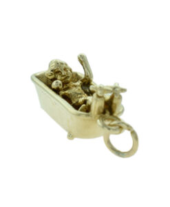 Vintage 9ct Gold Lady in a Bath Charm dated 1969