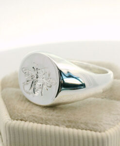 Sterling Silver Bee Signet Ring
