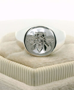 Sterling Silver Bee Signet Ring