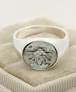 Sterling Silver Bee Signet Ring