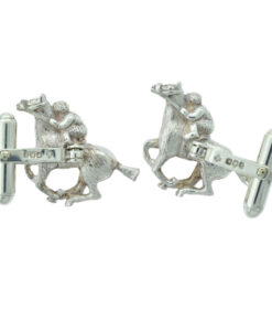 Vintage Silver Racing Horse and Jockey Cufflinks