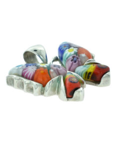 Venetian Art Glass Millefiori & 925 Sterling Silver Butterfly Pendant, by Alan K.