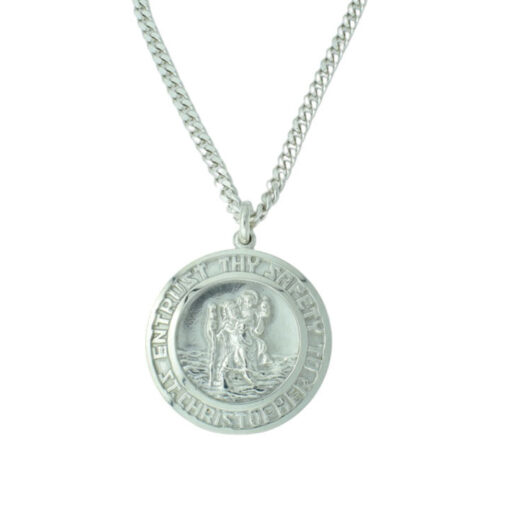 Vintage Sterling Silver Saint Christopher Pendant