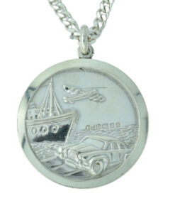 Vintage Sterling Silver Saint Christopher Pendant by Georg Jensen