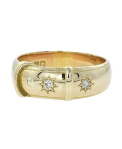 Gent's 18ct Gold Diamond Buckle Ring