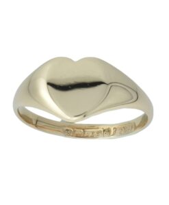 9ct Rose Gold Heart Signet Ring