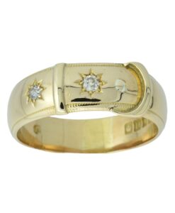 Victorian Gent's 18ct Gold Diamond Buckle Ring