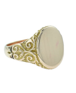 Antique Gent's 9ct Rose Gold Oval Signet Ring 1919