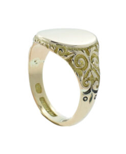 Antique 9ct Rose Gold Oval Signet Ring 1919