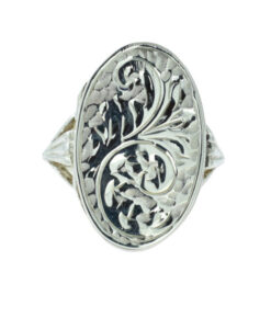 Vintage Sterling Silver Oval Locket Ring