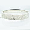 Vintage Sterling Silver Diamond Cut Daisy Bangle