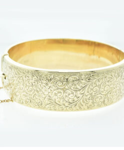 Vintage 9ct Gold Bangle by Smith and Pepper Chester 1954