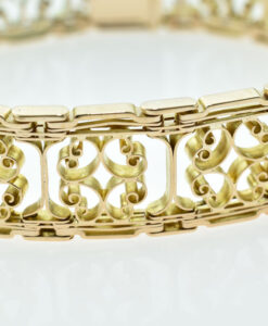 Beautiful Antique 9ct Gold Fancy Gate Bracelet