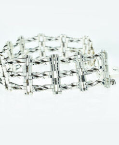 Vintage Sterling Silver Gate Bracelet