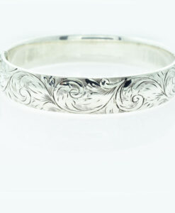 Vintage Sterling Silver Bangle by Rigby and Wilson 1963