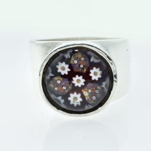 Sterling Silver Millefiori Ring London 1973