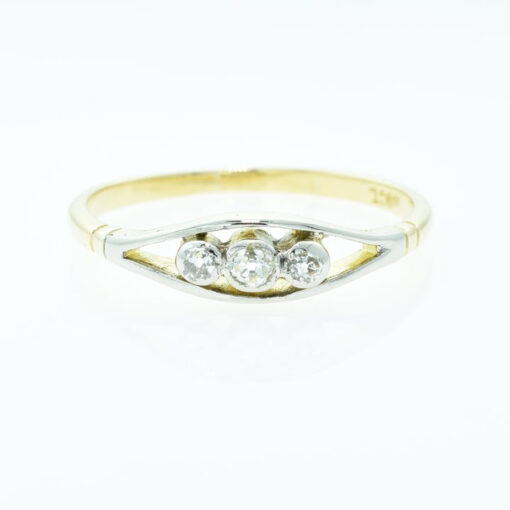 Antique Three Stone Diamond Ring in 18ct Gold