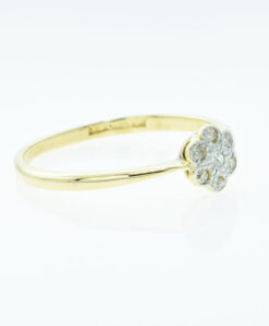 Diamond Daisy Ring in 18ct Gold & Platinum
