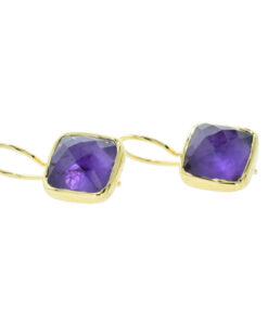 18k Gold Vermeil Amethyst Drop Earrings
