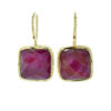 18k Vermeil Ruby Red Sillimanite Drop Earrings