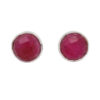 Sterling Silver Ruby Red Sillimanite Stud Earrings
