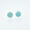 Sterling Silver Aqua Chalcedony Stud Earrings