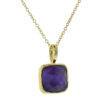 18k Vermeil Amethyst Square Pendant