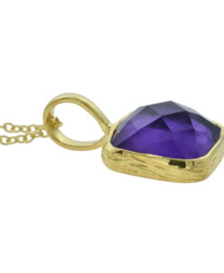 18k Gold Vermeil Amethyst Square
