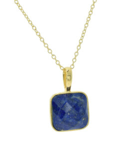 Gold Vermeil Lapis Lazuli Square Pendant