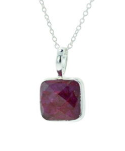Sterling Silver Ruby Red Sillimanite Pendant