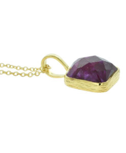 Ruby Red Sillimanite Square Pendant