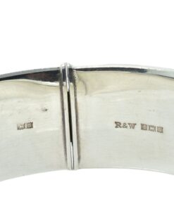 Vintage Sterling Silver Leaf Bangle Dated 1967