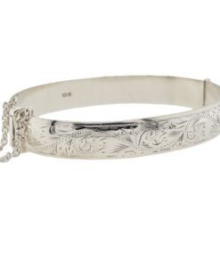 Vintage Sterling Silver Engraved Bangle