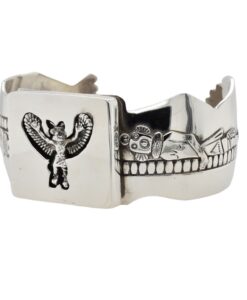 Sterling Silver Navajo Cuff Bangle by Wes Craig