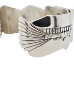 Sterling Silver Navajo Cuff Bangle by Wes Craig