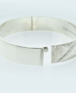 Solid Sterling Silver Leaf Bangle