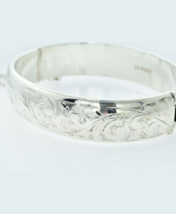 Vintage Sterling Silver Engraved Bangle