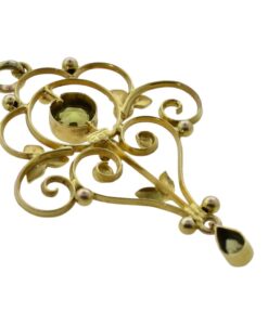 Victorian 9ct Gold Peridot and Pearl Pendant