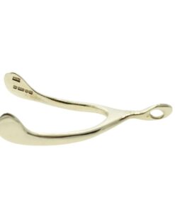 Large vintage 9ct yellow gold wishbone pendant.