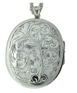 Vintage Sterling Silver Oval Locket with chain