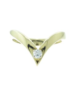 Vintage 18ct Gold Diamond Wishbone Ring