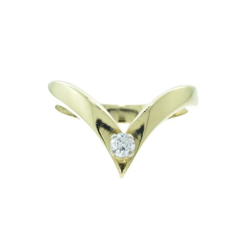 Vintage 18ct Gold Diamond Wishbone Ring