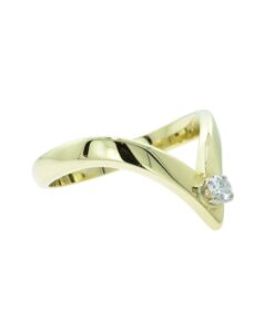 18ct Gold Diamond Wishbone Ring