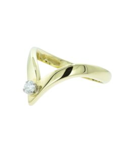 Vintage Gold Diamond Wishbone Ring