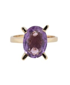 Vintage 9ct Gold Amethyst Statement Ring