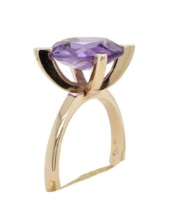 Vintage 9ct Gold Amethyst Statement Ring