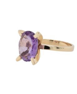Vintage 9ct Gold Amethyst Statement Ring