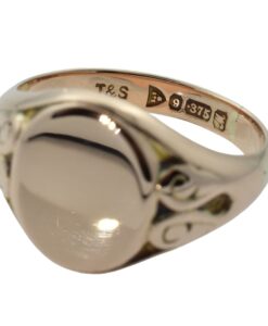 Antique 9ct Rose Gold Oval Signet Ring