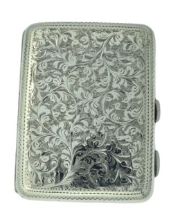 Antique Sterling Silver Cigarette Case by Samuel M Levi