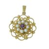 Vintage 9ct Gold Amethyst and Pearl Pendant